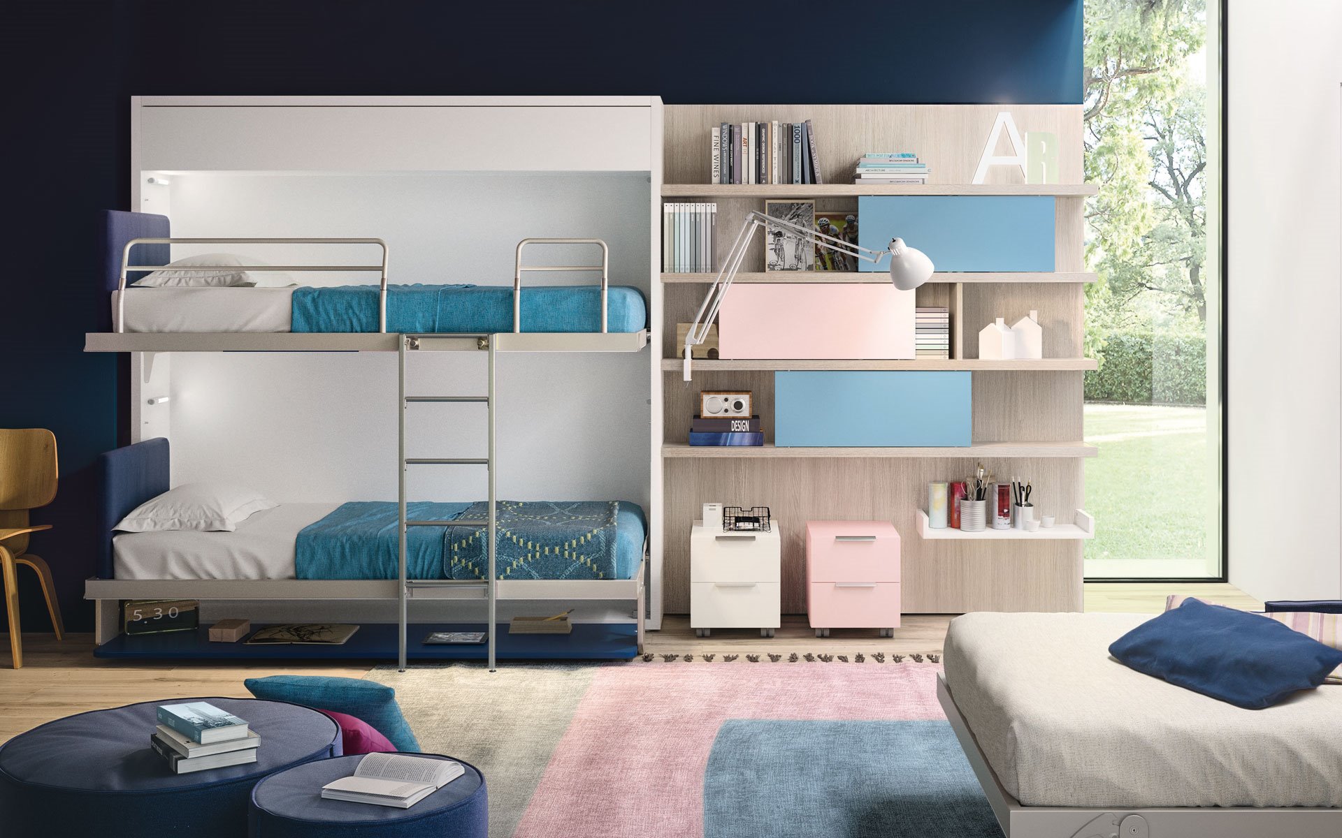 Opklapstapelbed Kali bureau BedHabits 7